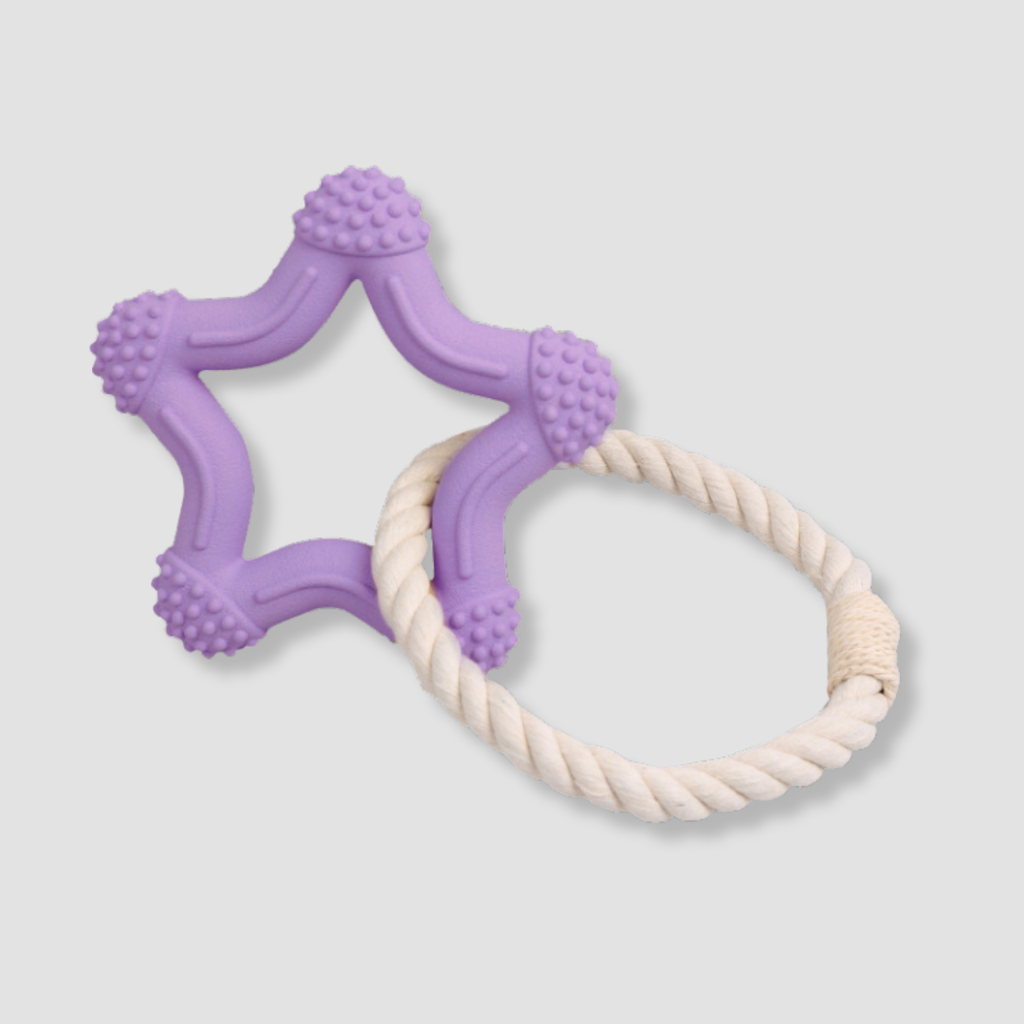 rubber loop rope dog toy for chewing and tugging