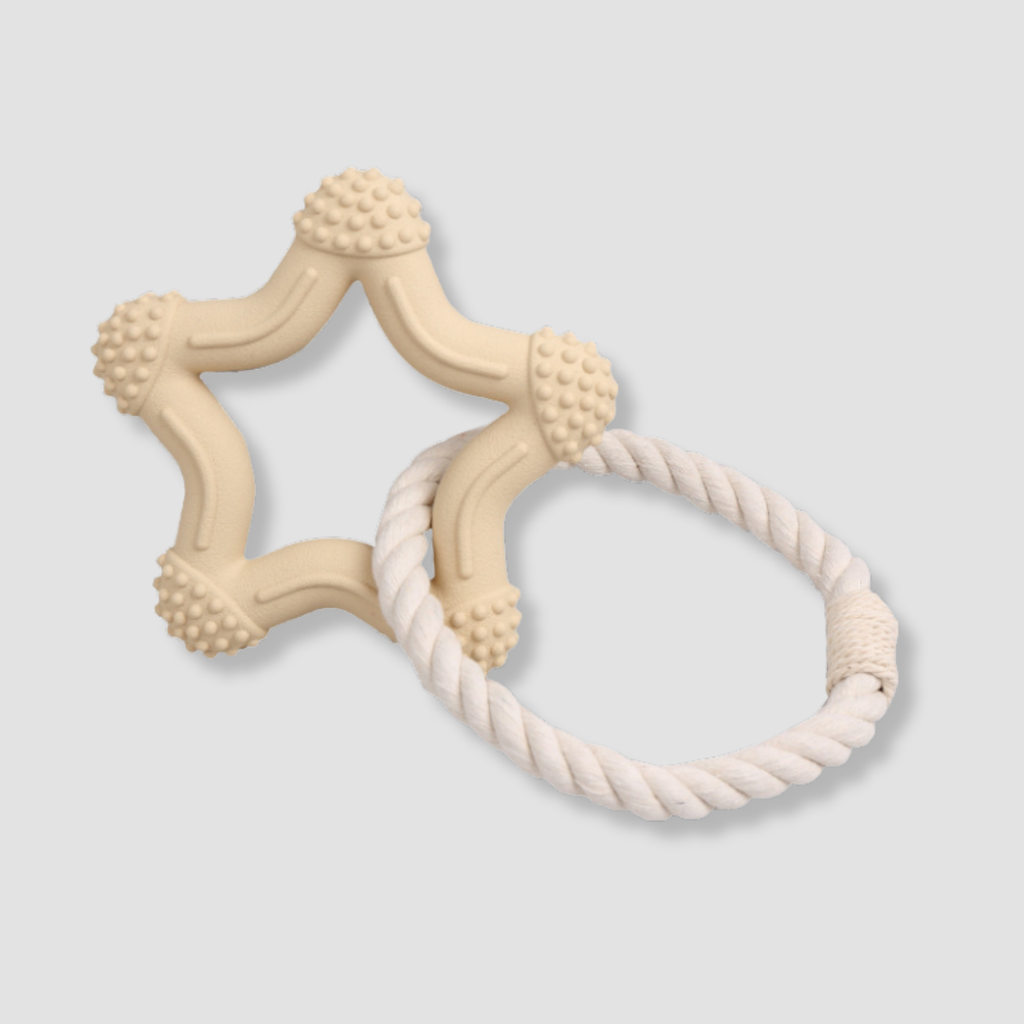 rubber loop rope dog toy for chewing and tugging