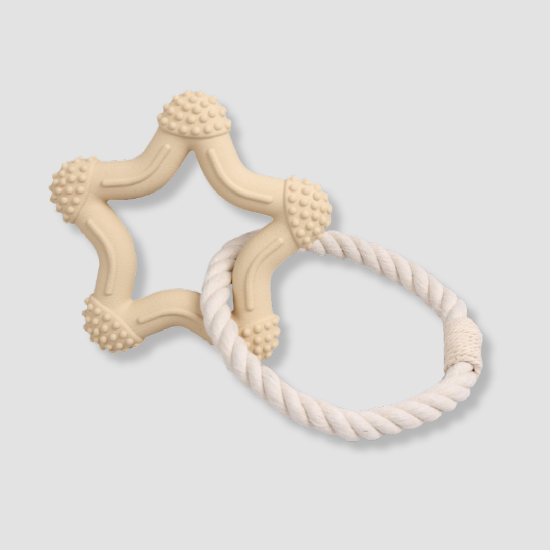 rubber loop rope dog toy for chewing and tugging