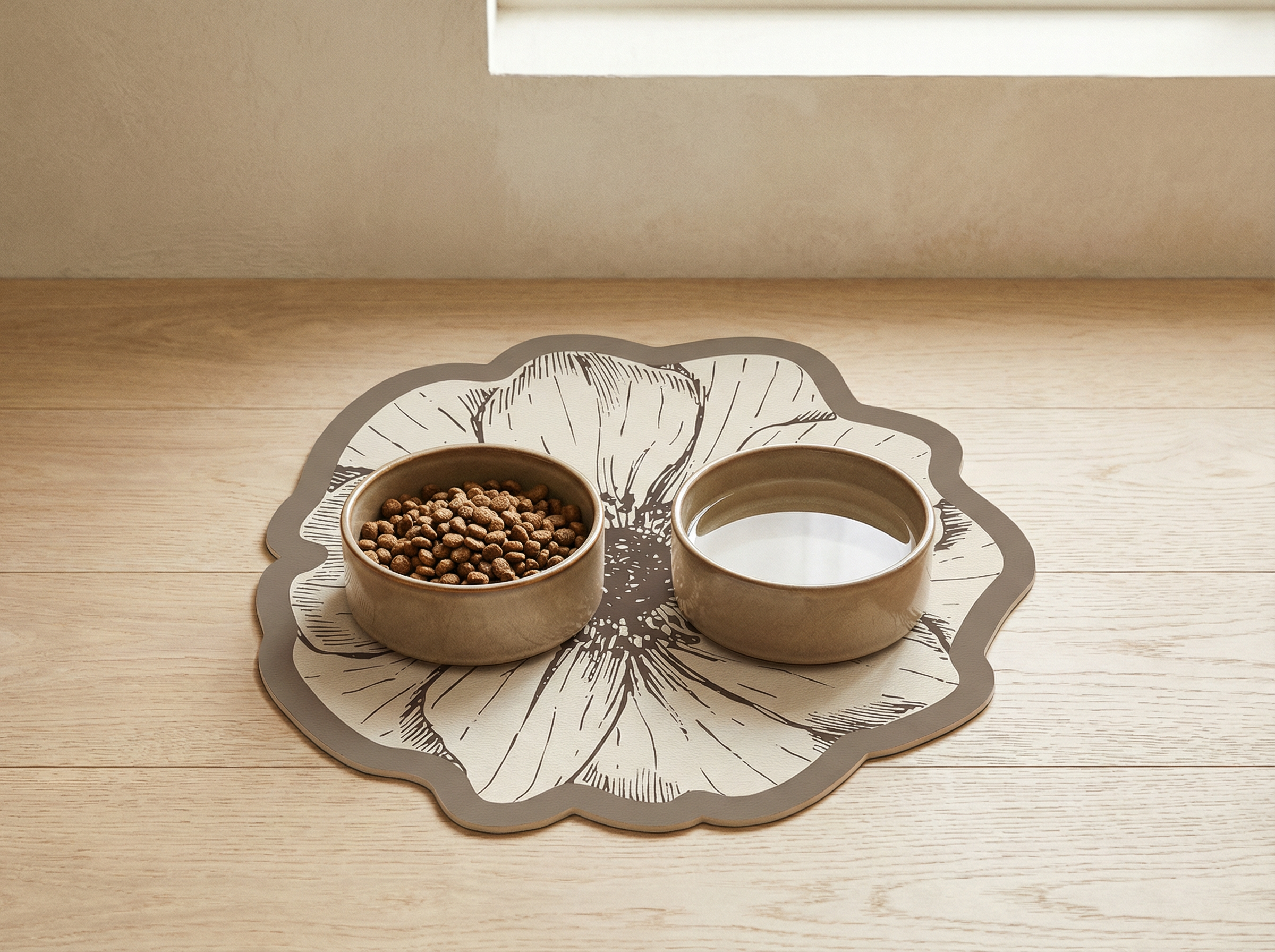 flower shaped waterproof dog bowl mat