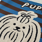 Puppy Striped Throw Blanket