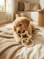 rubber loop rope dog toy for chewing and tugging