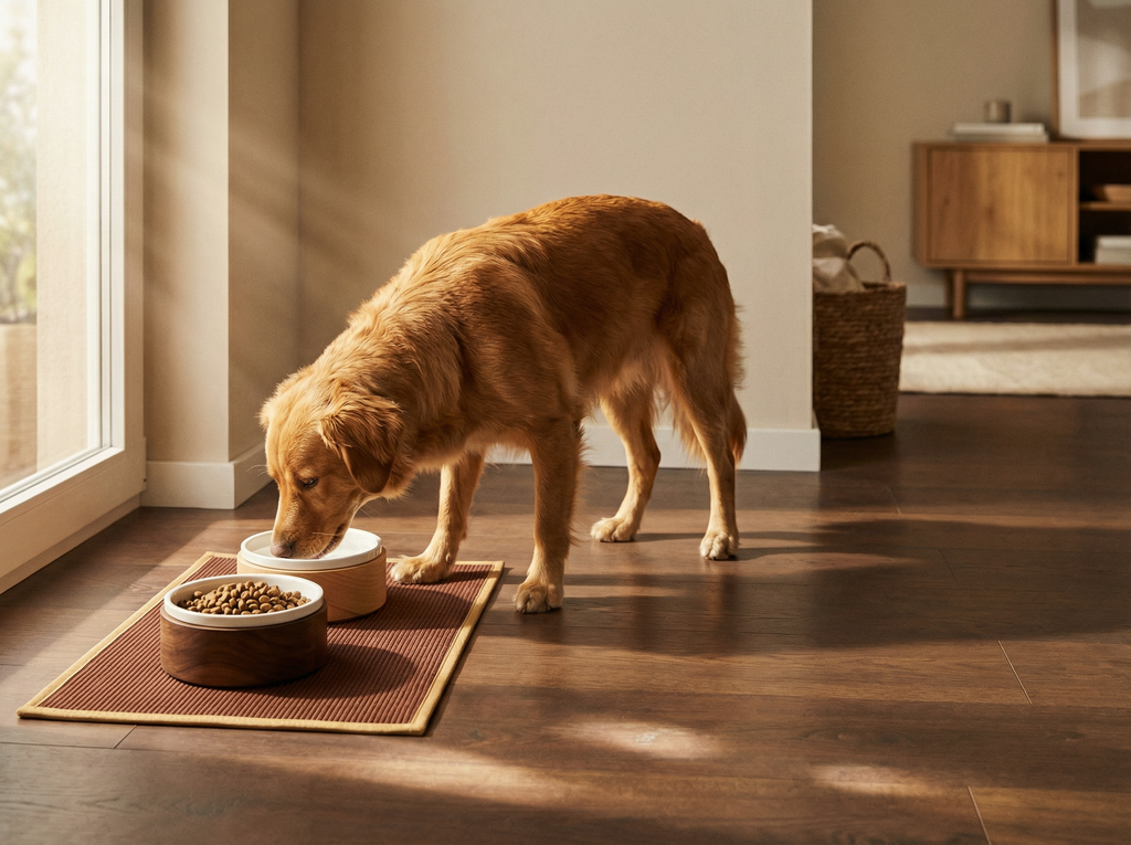 minimal waterproof pet bowl mat for dogs