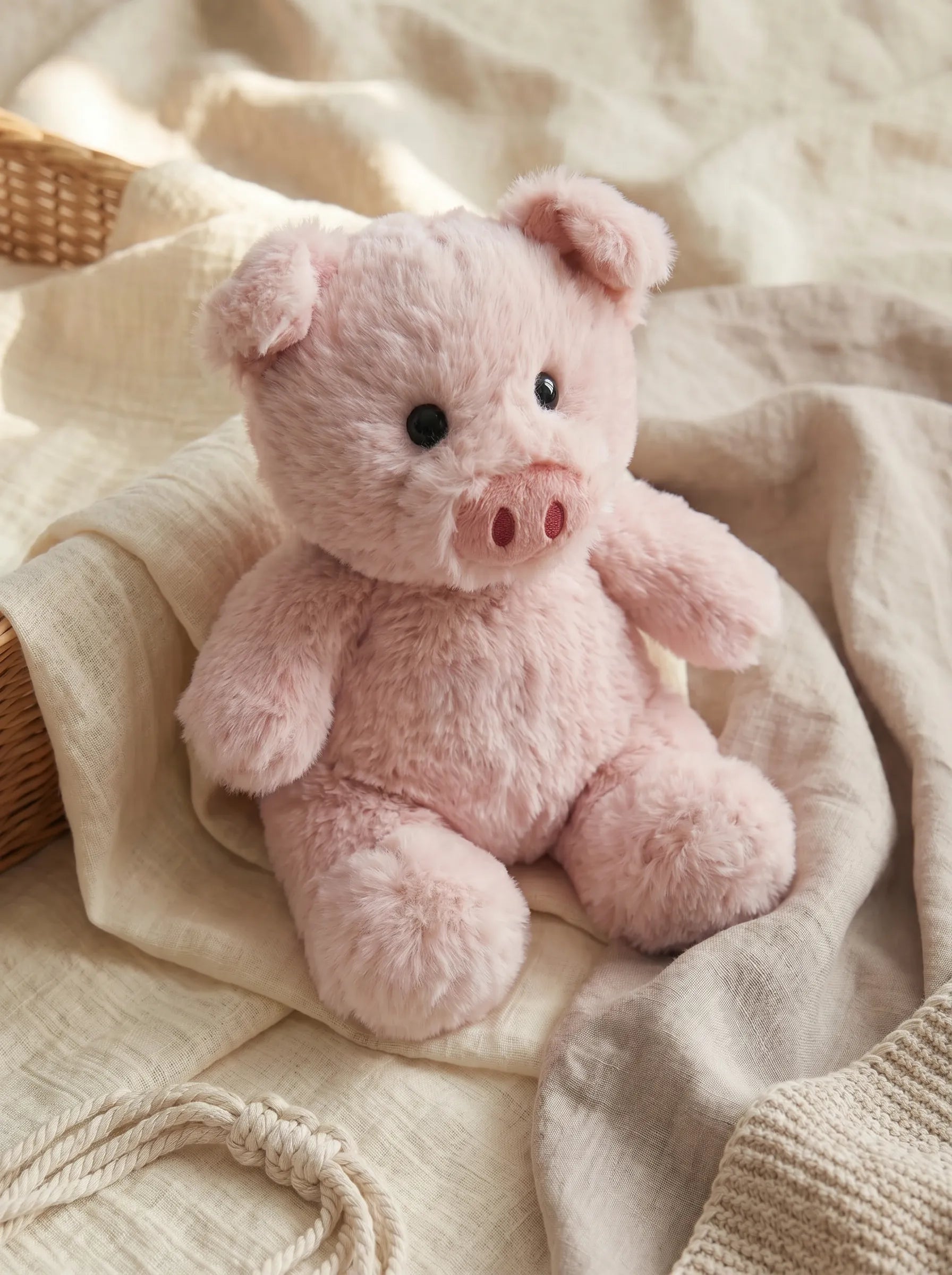 pink piggy plush dog toy for small dogs