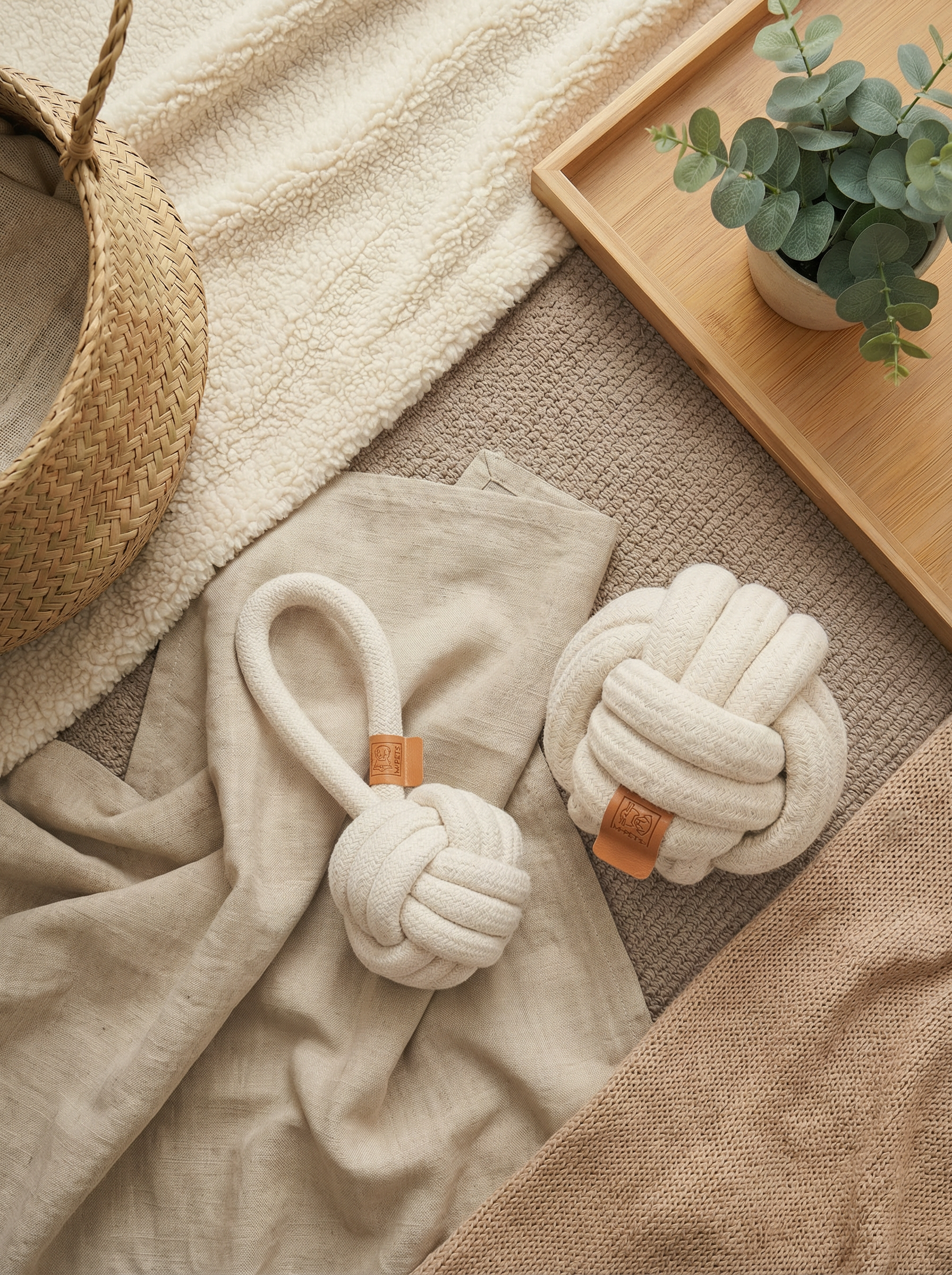 two piece cozy loop rope dog toy set