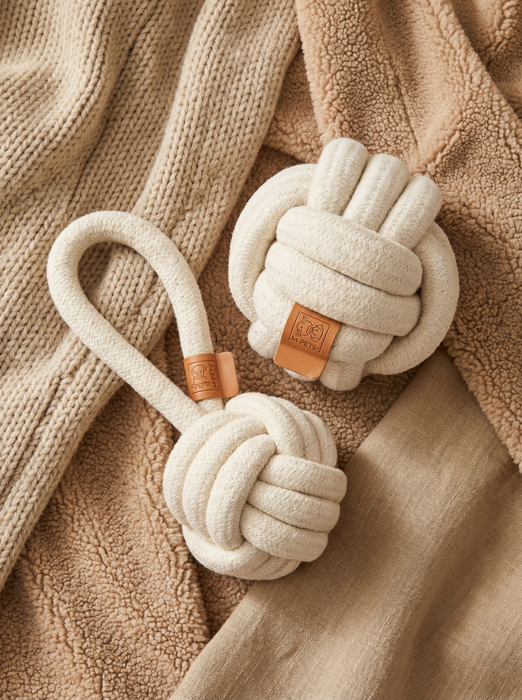 two piece cozy loop rope dog toy set