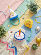 happy birthday dog toy kit with party themed toys